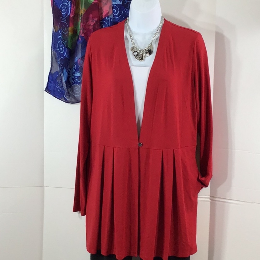 J Jill Wearever red tunic topper M